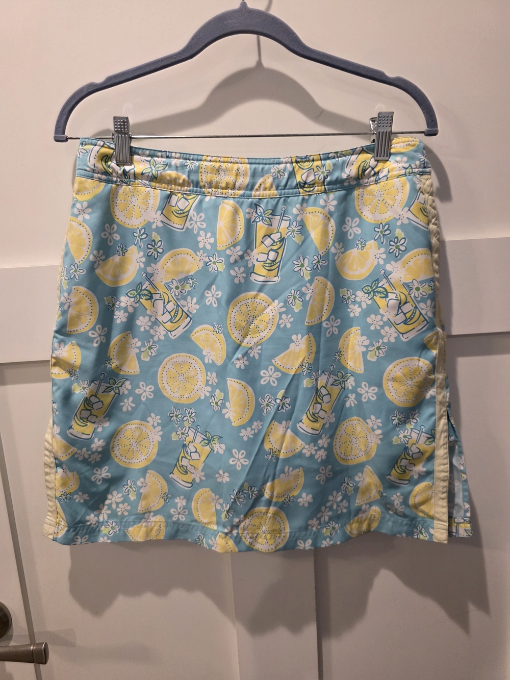 Lilly Pulitzer Vintage Skort Skirt Lemons Teal Yellow Tennis Golf Women's Size 6